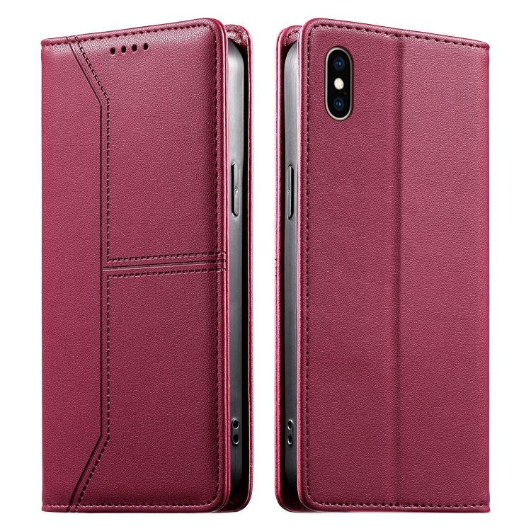 Custodia per telefono in ecopelle con rivestimento magnetico RFID e cuciture a vista., For iPhone XR, For iPhone XS Max, For iPhone 8 Plus / 7 Plus