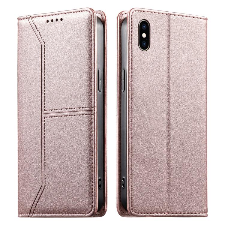 Custodia per telefono in ecopelle con rivestimento magnetico RFID e cuciture a vista., For iPhone XR, For iPhone XS Max, For iPhone 8 Plus / 7 Plus