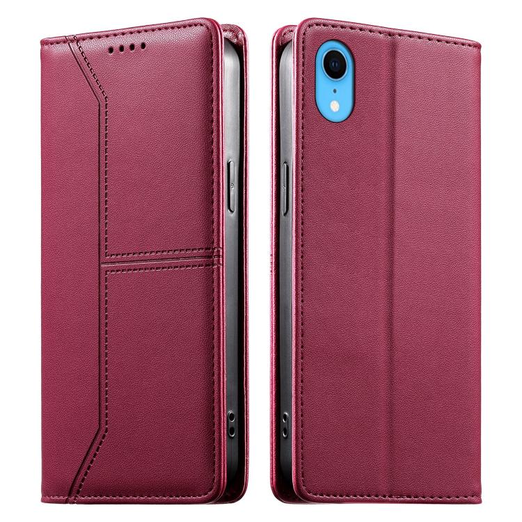 Custodia per telefono in ecopelle con rivestimento magnetico RFID e cuciture a vista., For iPhone XR, For iPhone XS Max, For iPhone 8 Plus / 7 Plus