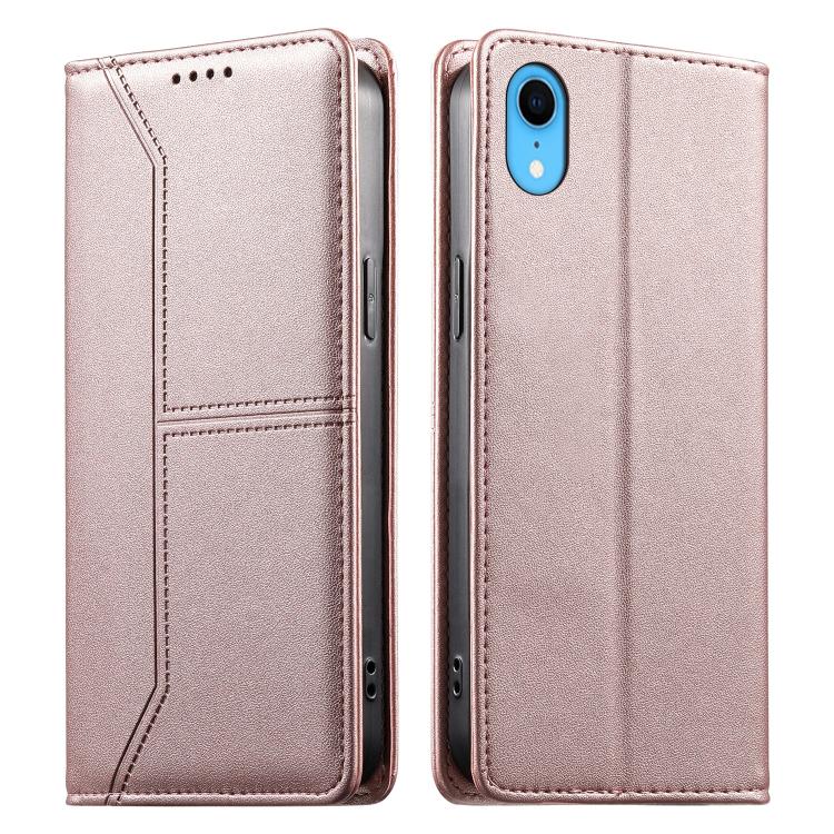 Custodia per telefono in ecopelle con rivestimento magnetico RFID e cuciture a vista., For iPhone XR, For iPhone XS Max, For iPhone 8 Plus / 7 Plus