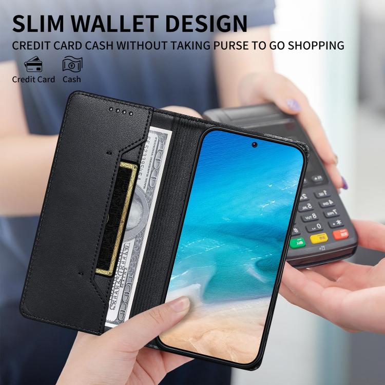 Custodia per telefono in ecopelle con rivestimento magnetico RFID e cuciture a vista., For Samsung Galaxy S26 5G, For Samsung Galaxy S25 FE 5G, For Samsung Galaxy S25 Edge 5G, For Samsung Galaxy S25 5G / S24 5G