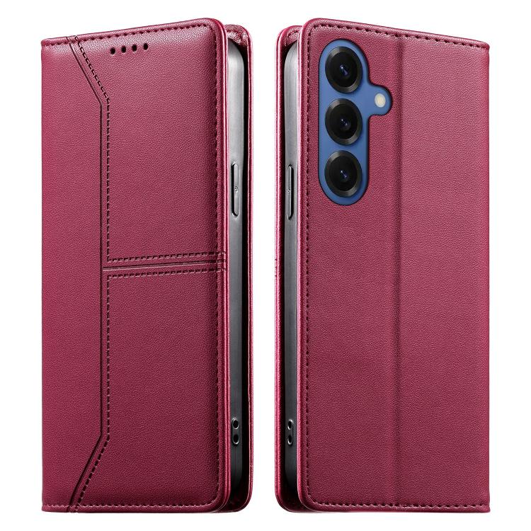 Custodia per telefono in ecopelle con rivestimento magnetico RFID e cuciture a vista., For Samsung Galaxy S26 5G, For Samsung Galaxy S25 FE 5G, For Samsung Galaxy S25 Edge 5G, For Samsung Galaxy S25 5G / S24 5G