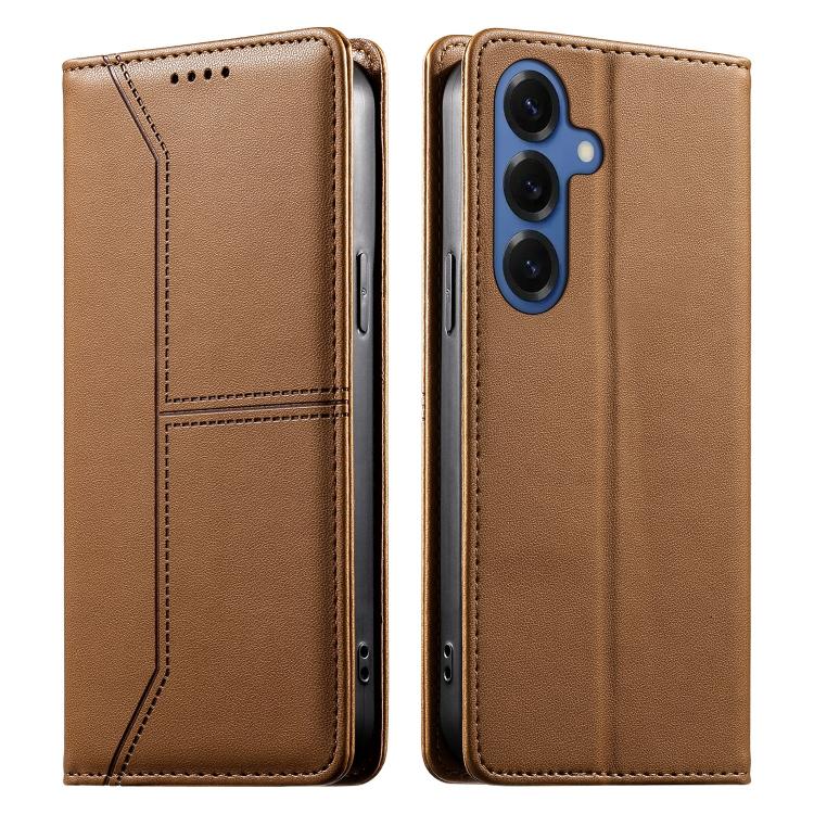 Custodia per telefono in ecopelle con rivestimento magnetico RFID e cuciture a vista., For Galaxy S26 FE 5G, For Samsung Galaxy S26+ 5G, For Samsung Galaxy S26 Edge 5G, For Samsung Galaxy S26 Ultra 5G