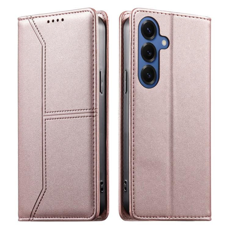 Custodia per telefono in ecopelle con rivestimento magnetico RFID e cuciture a vista., For Galaxy S26 FE 5G, For Samsung Galaxy S26+ 5G, For Samsung Galaxy S26 Edge 5G, For Samsung Galaxy S26 Ultra 5G