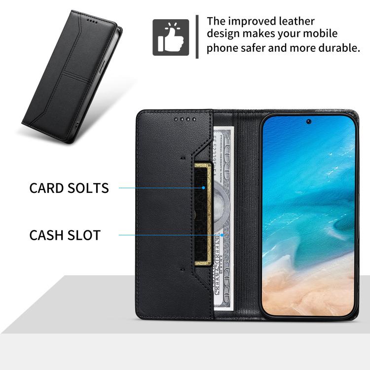 Custodia per telefono in ecopelle con rivestimento magnetico RFID e cuciture a vista., For Samsung Galaxy S25+ 5G / S24+ 5G, For Samsung Galaxy S25 Ultra 5G, For Samsung Galaxy S24 FE 5G, For Samsung Galaxy S24 Ultra 5G
