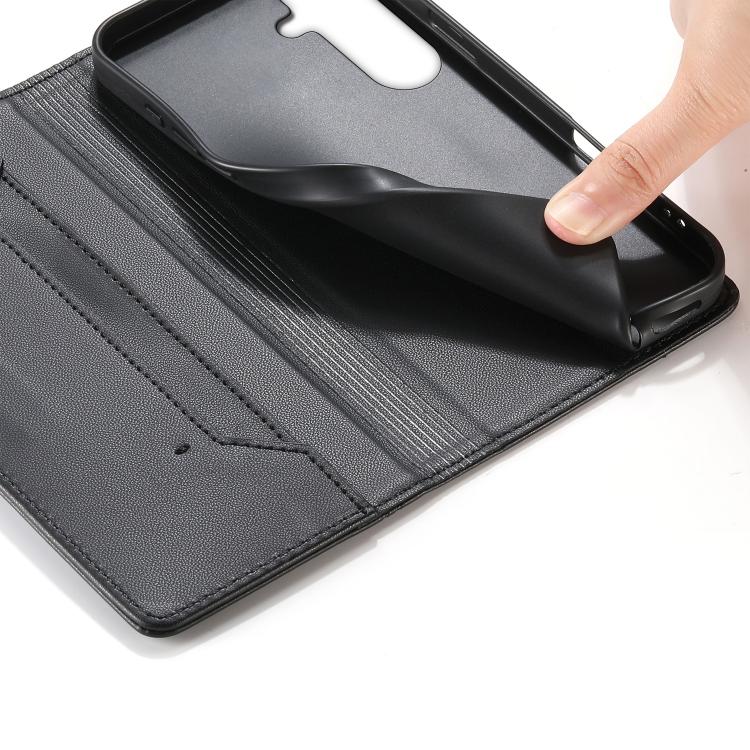 Custodia per telefono in ecopelle con rivestimento magnetico RFID e cuciture a vista., For Samsung Galaxy S25+ 5G / S24+ 5G, For Samsung Galaxy S25 Ultra 5G, For Samsung Galaxy S24 FE 5G, For Samsung Galaxy S24 Ultra 5G