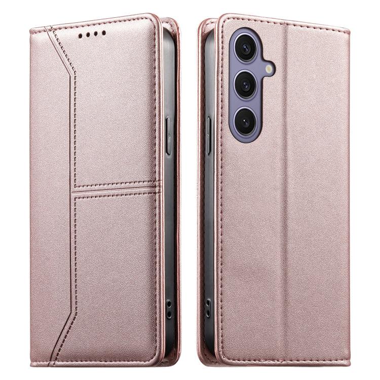 Custodia per telefono in ecopelle con rivestimento magnetico RFID e cuciture a vista., For Samsung Galaxy S25+ 5G / S24+ 5G, For Samsung Galaxy S25 Ultra 5G, For Samsung Galaxy S24 FE 5G, For Samsung Galaxy S24 Ultra 5G