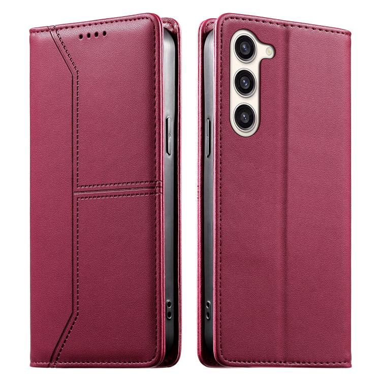 Custodia per telefono in ecopelle con rivestimento magnetico RFID e cuciture a vista., For Samsung Galaxy S23 FE 5G, For Samsung Galaxy S23 Ultra 5G, For Samsung Galaxy S23+ 5G, For Samsung Galaxy S23 5G