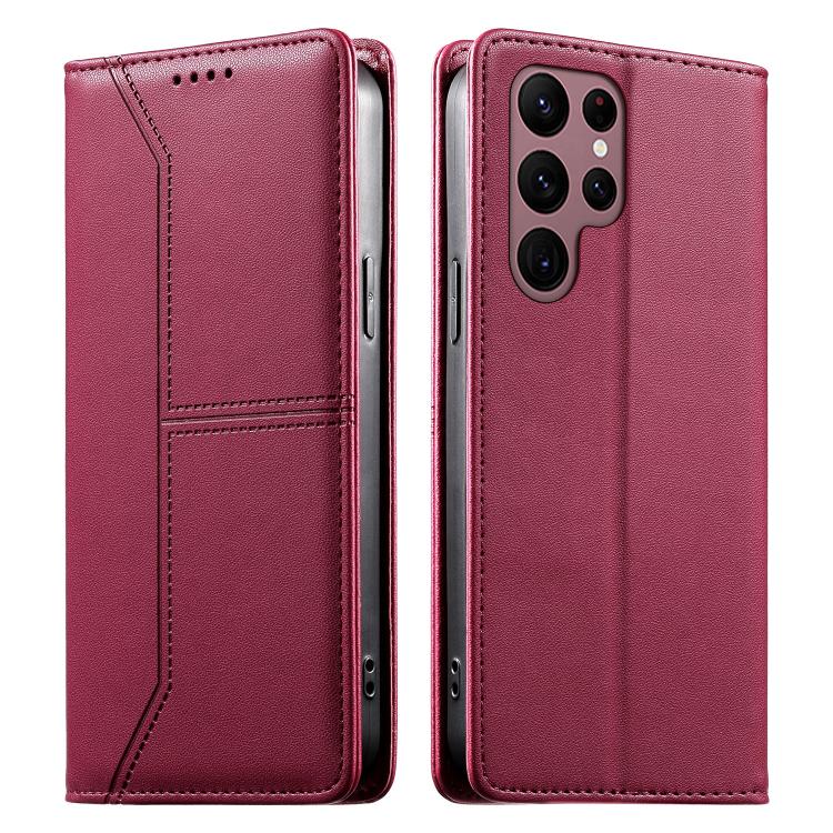 Custodia per telefono in ecopelle con rivestimento magnetico RFID e cuciture a vista., For Samsung Galaxy S20 FE, For Samsung Galaxy S22 Ultra 5G, For Samsung Galaxy S22+ 5G, For Samsung Galaxy S22 5G