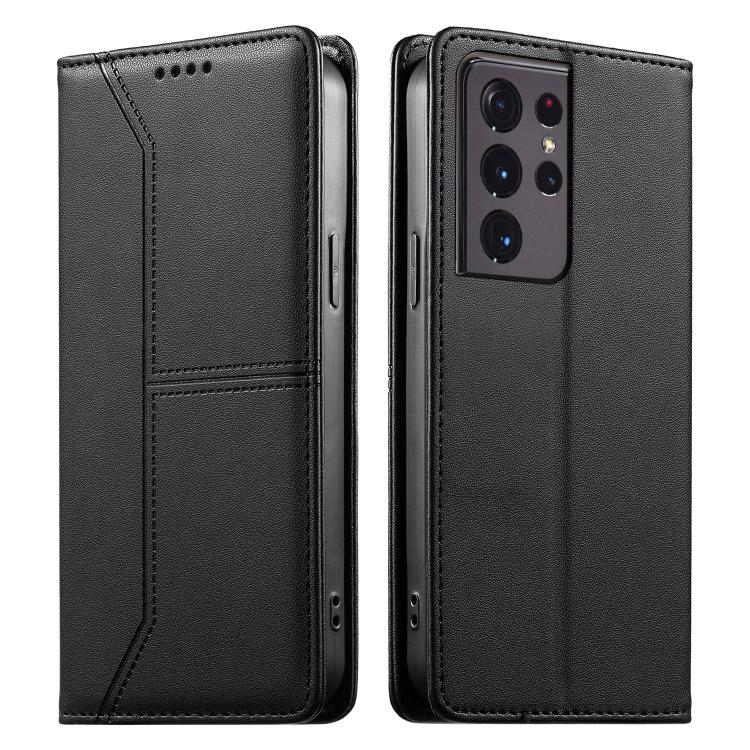 Custodia per telefono in ecopelle con rivestimento magnetico RFID e cuciture a vista., For Samsung Galaxy S21 FE 5G, For Samsung Galaxy S21 5G, For Samsung Galaxy S21+ 5G, For Samsung Galaxy S21 Ultra 5G