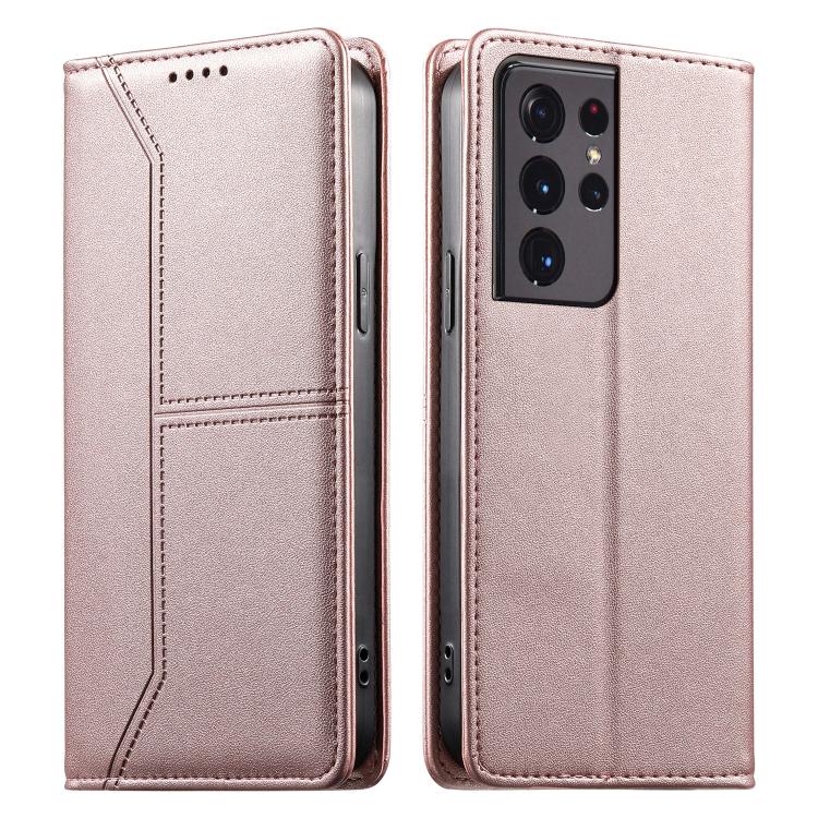 Custodia per telefono in ecopelle con rivestimento magnetico RFID e cuciture a vista., For Samsung Galaxy S21 FE 5G, For Samsung Galaxy S21 5G, For Samsung Galaxy S21+ 5G, For Samsung Galaxy S21 Ultra 5G