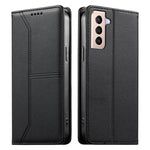 Custodia per telefono in ecopelle con rivestimento magnetico RFID e cuciture a vista., For Samsung Galaxy S21 FE 5G, For Samsung Galaxy S21 5G, For Samsung Galaxy S21+ 5G, For Samsung Galaxy S21 Ultra 5G