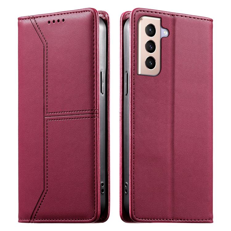 Custodia per telefono in ecopelle con rivestimento magnetico RFID e cuciture a vista., For Samsung Galaxy S21 FE 5G, For Samsung Galaxy S21 5G, For Samsung Galaxy S21+ 5G, For Samsung Galaxy S21 Ultra 5G