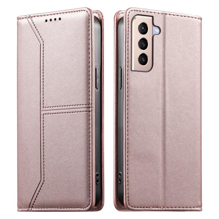 Custodia per telefono in ecopelle con rivestimento magnetico RFID e cuciture a vista., For Samsung Galaxy S21 FE 5G, For Samsung Galaxy S21 5G, For Samsung Galaxy S21+ 5G, For Samsung Galaxy S21 Ultra 5G