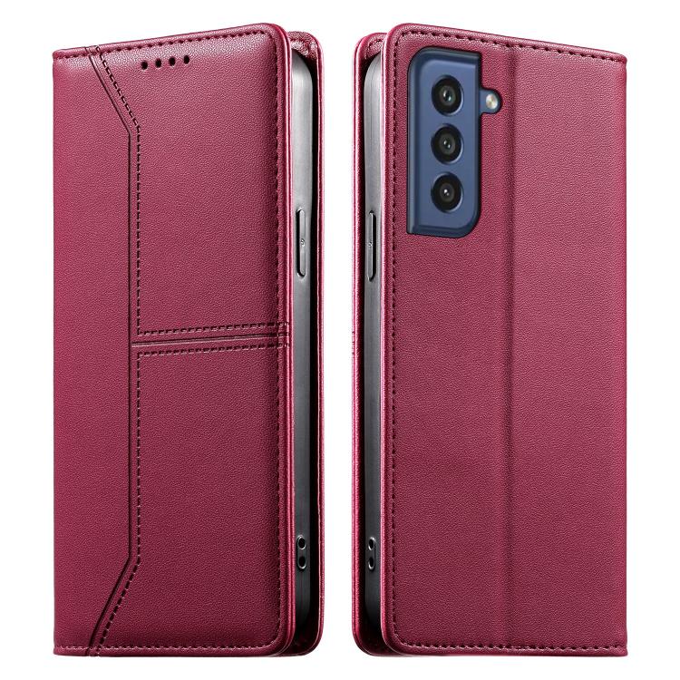 Custodia per telefono in ecopelle con rivestimento magnetico RFID e cuciture a vista., For Samsung Galaxy S21 FE 5G, For Samsung Galaxy S21 5G, For Samsung Galaxy S21+ 5G, For Samsung Galaxy S21 Ultra 5G