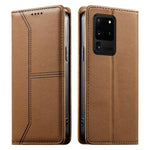 Custodia per telefono in ecopelle con rivestimento magnetico RFID e cuciture a vista., For Samsung Galaxy S20 Ultra, For Samsung Galaxy S20, For Samsung Galaxy S20+
