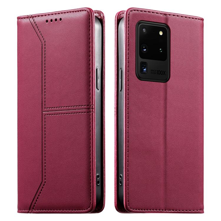 Custodia per telefono in ecopelle con rivestimento magnetico RFID e cuciture a vista., For Samsung Galaxy S20 Ultra, For Samsung Galaxy S20, For Samsung Galaxy S20+