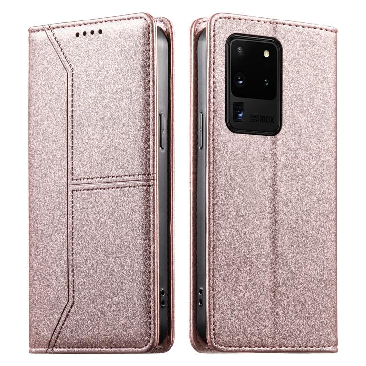 Custodia per telefono in ecopelle con rivestimento magnetico RFID e cuciture a vista., For Samsung Galaxy S20 Ultra, For Samsung Galaxy S20, For Samsung Galaxy S20+