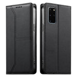 Custodia per telefono in ecopelle con rivestimento magnetico RFID e cuciture a vista., For Samsung Galaxy S20 Ultra, For Samsung Galaxy S20, For Samsung Galaxy S20+