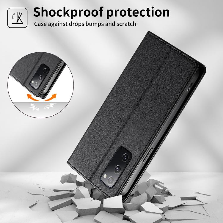 Custodia per telefono in ecopelle con rivestimento magnetico RFID e cuciture a vista., For Samsung Galaxy S20 FE, For Samsung Galaxy S22 Ultra 5G, For Samsung Galaxy S22+ 5G, For Samsung Galaxy S22 5G