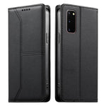 Custodia per telefono in ecopelle con rivestimento magnetico RFID e cuciture a vista., For Samsung Galaxy S20 Ultra, For Samsung Galaxy S20, For Samsung Galaxy S20+