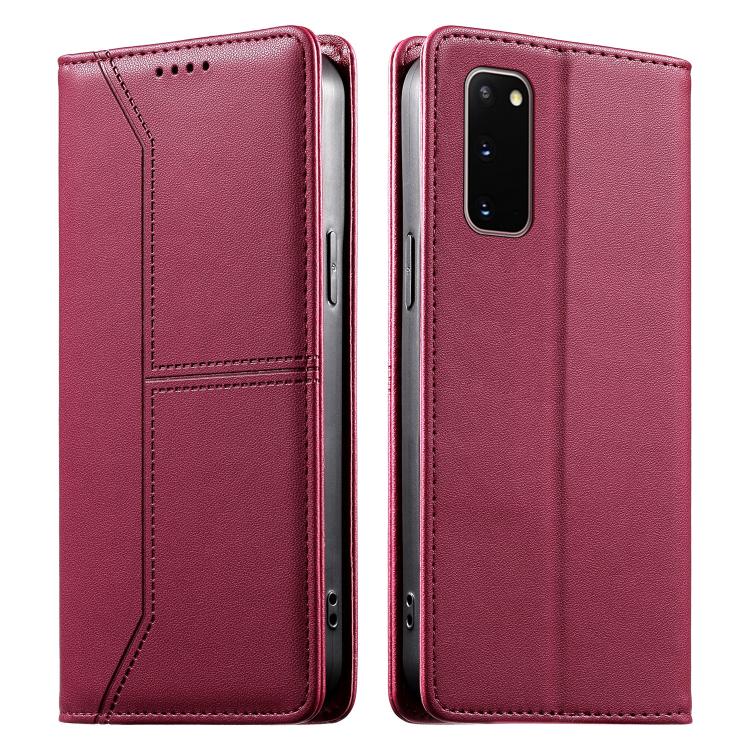 Custodia per telefono in ecopelle con rivestimento magnetico RFID e cuciture a vista., For Samsung Galaxy S20 Ultra, For Samsung Galaxy S20, For Samsung Galaxy S20+