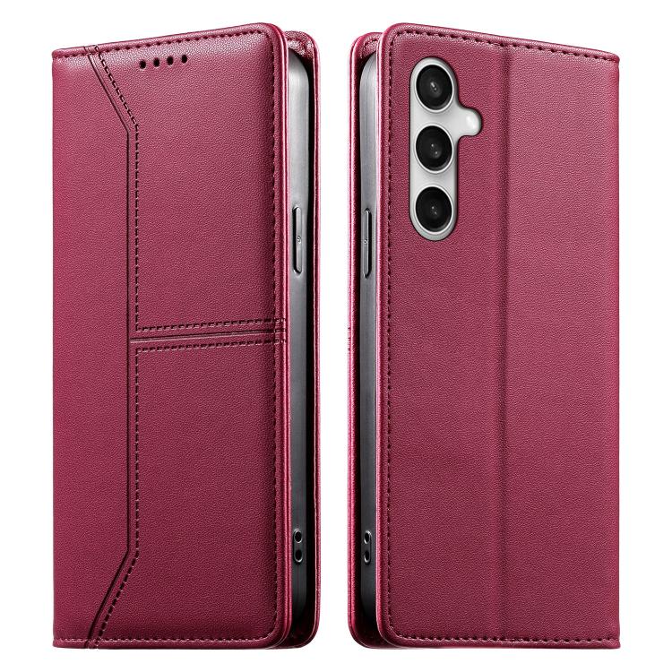Custodia per telefono in ecopelle con rivestimento magnetico RFID e cuciture a vista., For Galaxy S26 FE 5G, For Samsung Galaxy S26+ 5G, For Samsung Galaxy S26 Edge 5G, For Samsung Galaxy S26 Ultra 5G
