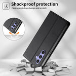 Custodia per telefono in ecopelle con rivestimento magnetico RFID e cuciture a vista., For Samsung Galaxy A55 5G, For Samsung Galaxy A35 5G, For Samsung Galaxy A05, For Samsung Galaxy A05s