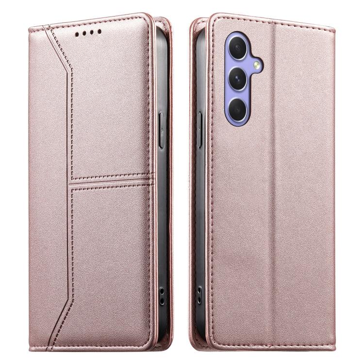 Custodia per telefono in ecopelle con rivestimento magnetico RFID e cuciture a vista., For Samsung Galaxy A55 5G, For Samsung Galaxy A35 5G, For Samsung Galaxy A05, For Samsung Galaxy A05s
