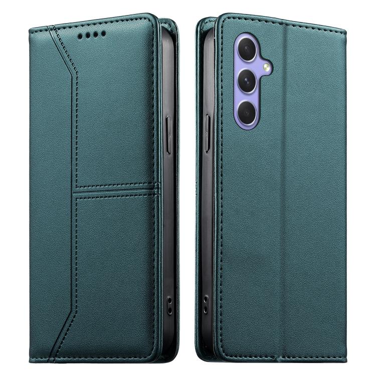 Custodia per telefono in ecopelle con rivestimento magnetico RFID e cuciture a vista., For Samsung Galaxy A54 5G