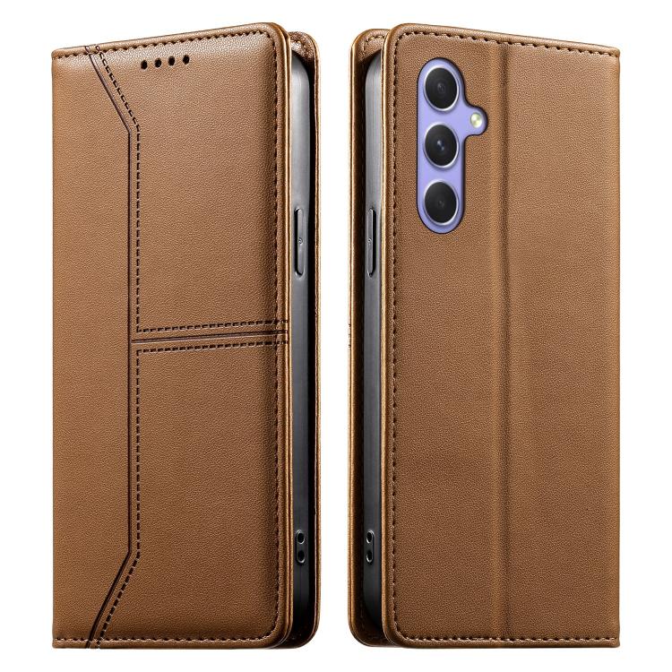 Custodia per telefono in ecopelle con rivestimento magnetico RFID e cuciture a vista., For Samsung Galaxy A54 5G