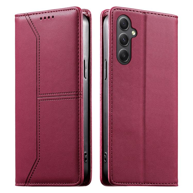 Custodia per telefono in ecopelle con rivestimento magnetico RFID e cuciture a vista., For Samsung Galaxy A55 5G, For Samsung Galaxy A35 5G, For Samsung Galaxy A05, For Samsung Galaxy A05s