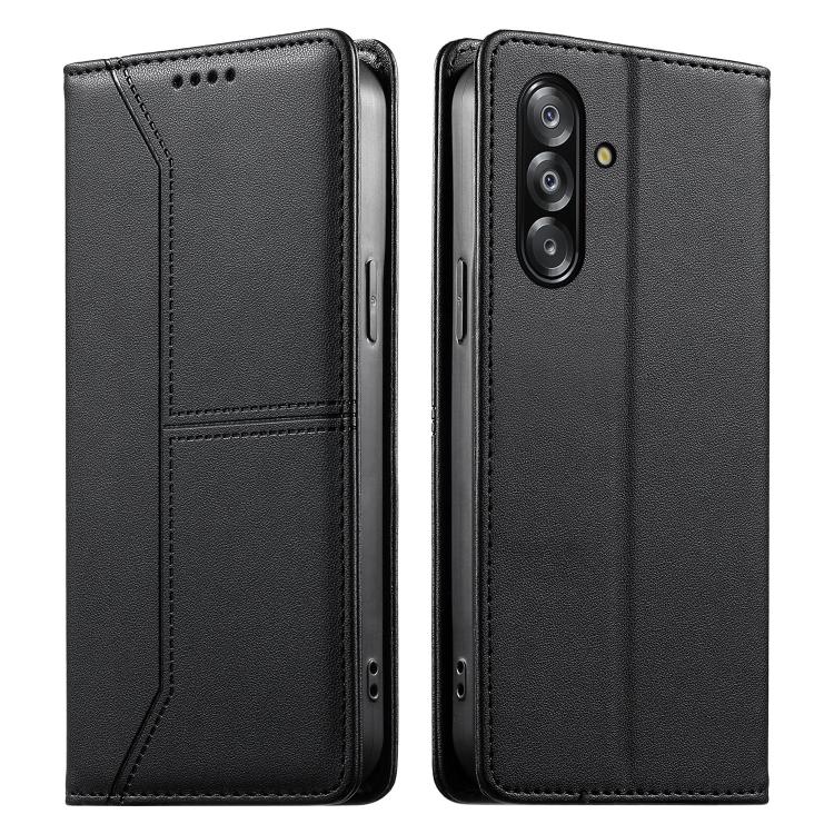 Custodia per telefono in ecopelle con rivestimento magnetico RFID e cuciture a vista., For Samsung Galaxy A57 5G, For Samsung Galaxy A37 5G, For Galaxy A27 5G, For Samsung Galaxy A26 5G / A16 / A17