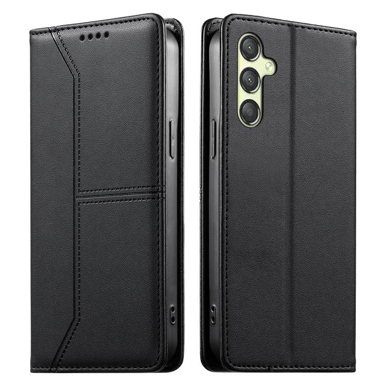 Custodia per telefono in ecopelle con rivestimento magnetico RFID e cuciture a vista., For Samsung Galaxy A25 5G Global, For Samsung Galaxy A24 4G, For Samsung Galaxy A14 4G / 5G, For Samsung Galaxy A34 5G