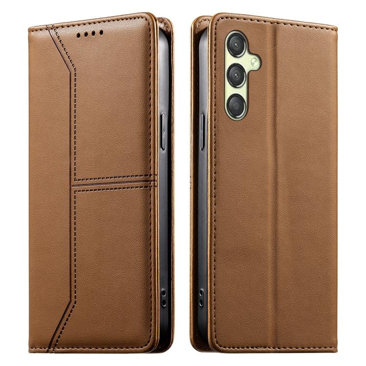 Custodia per telefono in ecopelle con rivestimento magnetico RFID e cuciture a vista., For Samsung Galaxy A25 5G Global, For Samsung Galaxy A24 4G, For Samsung Galaxy A14 4G / 5G, For Samsung Galaxy A34 5G