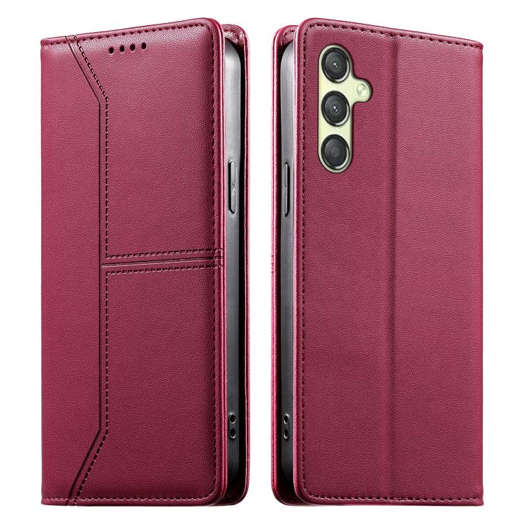 Custodia per telefono in ecopelle con rivestimento magnetico RFID e cuciture a vista., For Samsung Galaxy A25 5G Global, For Samsung Galaxy A24 4G, For Samsung Galaxy A14 4G / 5G, For Samsung Galaxy A34 5G