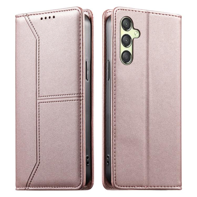 Custodia per telefono in ecopelle con rivestimento magnetico RFID e cuciture a vista., For Samsung Galaxy A25 5G Global, For Samsung Galaxy A24 4G, For Samsung Galaxy A14 4G / 5G, For Samsung Galaxy A34 5G
