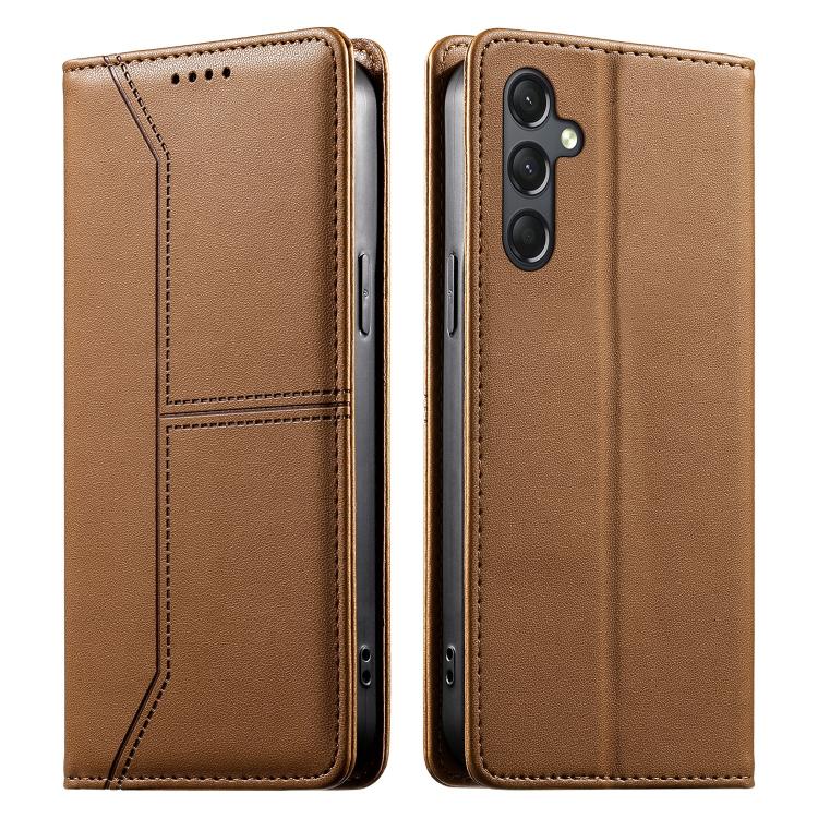 Custodia per telefono in ecopelle con rivestimento magnetico RFID e cuciture a vista., For Samsung Galaxy A25 5G Global, For Samsung Galaxy A24 4G, For Samsung Galaxy A14 4G / 5G, For Samsung Galaxy A34 5G
