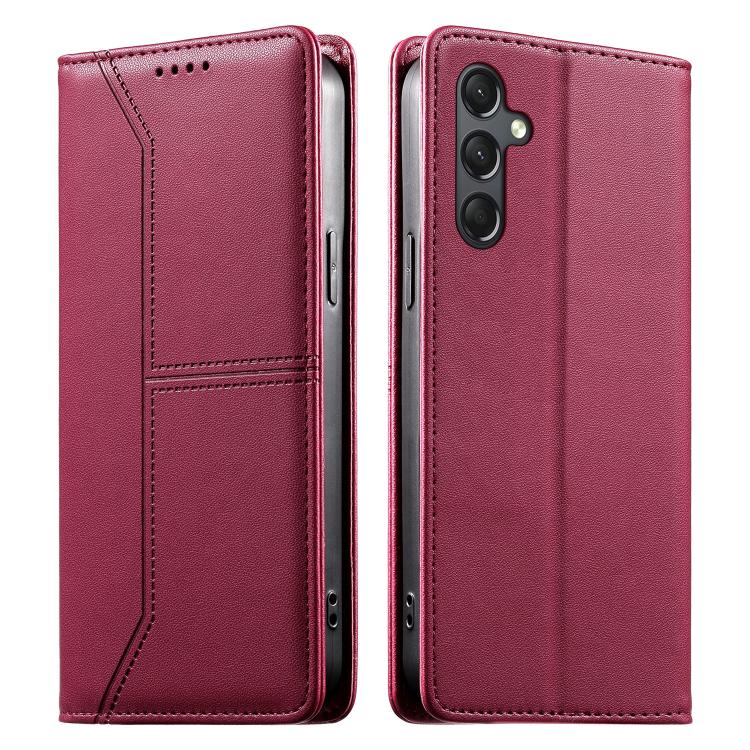 Custodia per telefono in ecopelle con rivestimento magnetico RFID e cuciture a vista., For Samsung Galaxy A25 5G Global, For Samsung Galaxy A24 4G, For Samsung Galaxy A14 4G / 5G, For Samsung Galaxy A34 5G