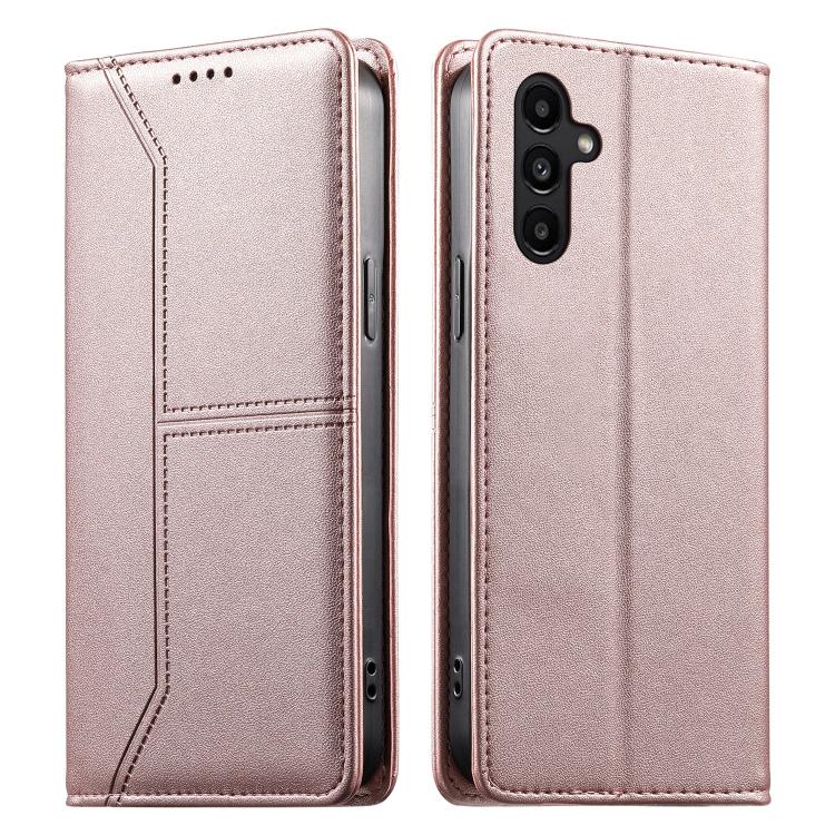 Custodia per telefono in ecopelle con rivestimento magnetico RFID e cuciture a vista., For Samsung Galaxy A25 5G Global, For Samsung Galaxy A24 4G, For Samsung Galaxy A14 4G / 5G, For Samsung Galaxy A34 5G