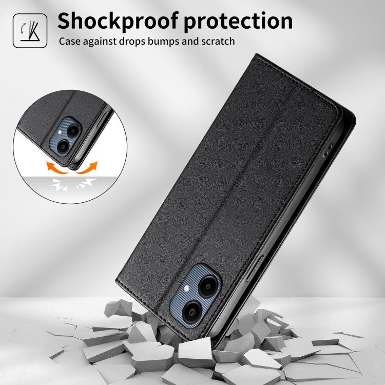 Custodia per telefono in ecopelle con rivestimento magnetico RFID e cuciture a vista., For Samsung Galaxy A06 / A07 4G / 5G, For Samsung Galaxy A56 5G, For Samsung Galaxy A36 5G, For Samsung Galaxy A15 4G / 5G