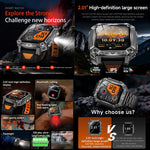 Smartwatch QS86 da 2,01 pollici, supporta chiamate Bluetooth, monitoraggio della frequenza cardiaca e dell'ossigeno nel sangue.