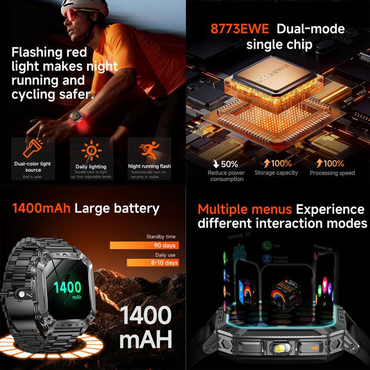 Smartwatch QS86 da 2,01 pollici, supporta chiamate Bluetooth, monitoraggio della frequenza cardiaca e dell'ossigeno nel sangue.
