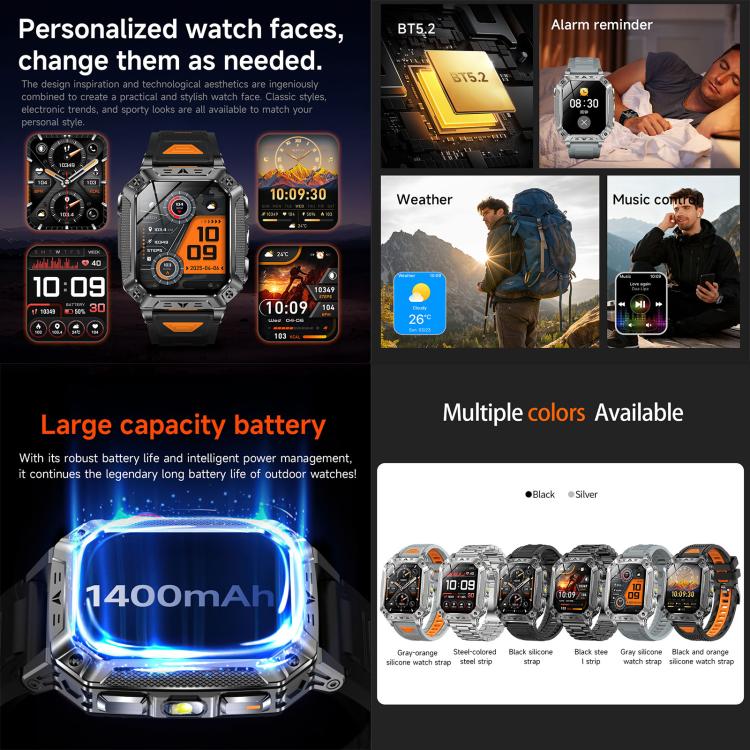 Smartwatch QS86 da 2,01 pollici, supporta chiamate Bluetooth, monitoraggio della frequenza cardiaca e dell'ossigeno nel sangue.