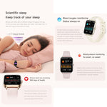 Smartwatch QS01 Pro da 1,75 pollici, supporta il monitoraggio della frequenza cardiaca, della pressione sanguigna e dell'ossigeno nel sangue.