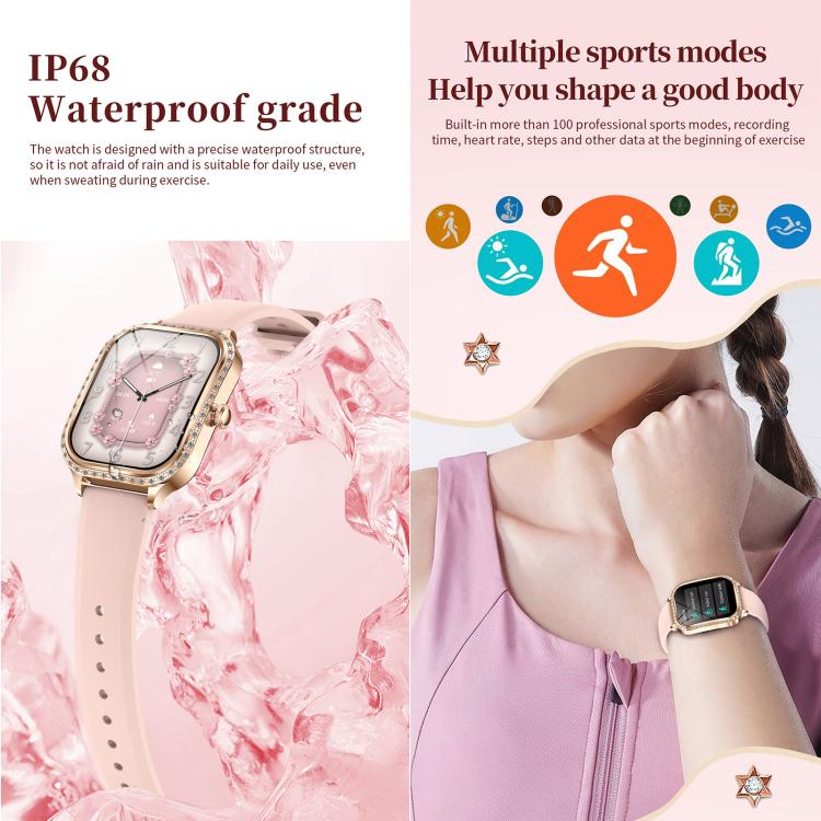 QS01 Smartwatch da 1,75 pollici, supporta il monitoraggio della frequenza cardiaca, della pressione sanguigna e dell'ossigeno nel sangue.