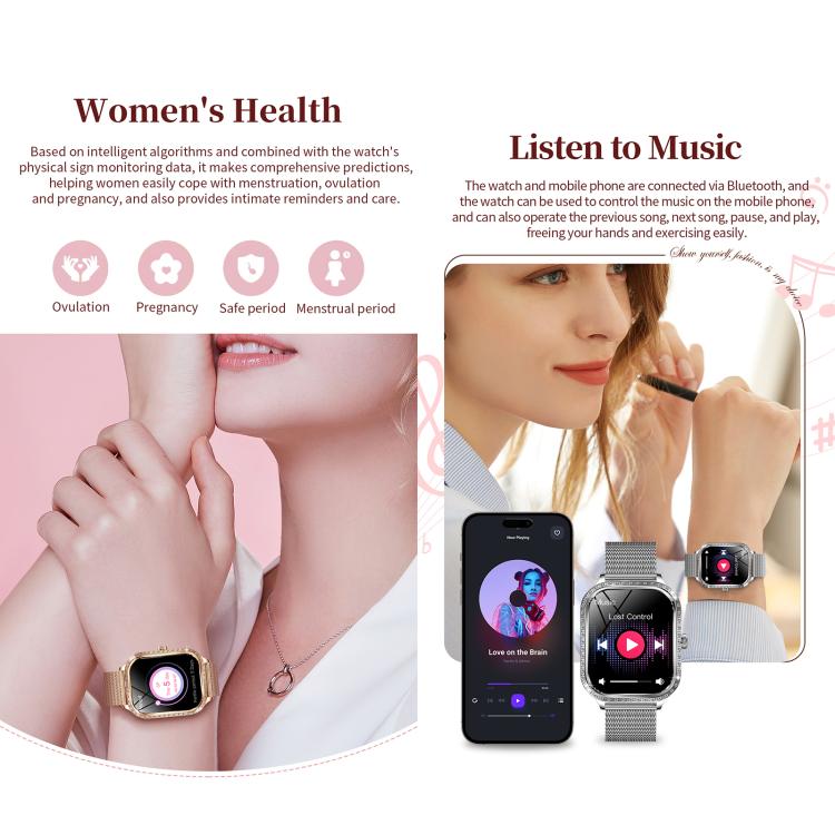 QS01 Smartwatch da 1,75 pollici, supporta il monitoraggio della frequenza cardiaca, della pressione sanguigna e dell'ossigeno nel sangue.