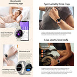 Smartwatch QS36 da 1,43 pollici, supporta il monitoraggio della frequenza cardiaca, della pressione sanguigna, dell'ossigeno nel sangue e del ciclo fisiologico femminile.