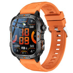 Smartwatch QX12 da 1,96 pollici con display IPS, certificazione IP68, ideale per sport all'aria aperta e dotato di torcia.