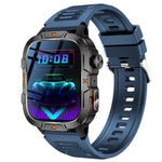 Smartwatch QX12 da 1,96 pollici con display IPS, certificazione IP68, ideale per sport all'aria aperta e dotato di torcia.